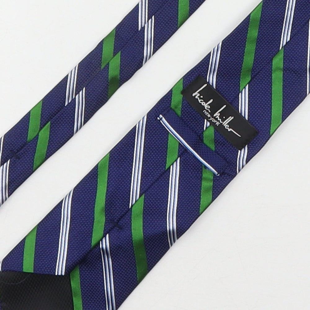 Nicole Miller Mens Multicoloured Striped Silk Pointed Tie One Size