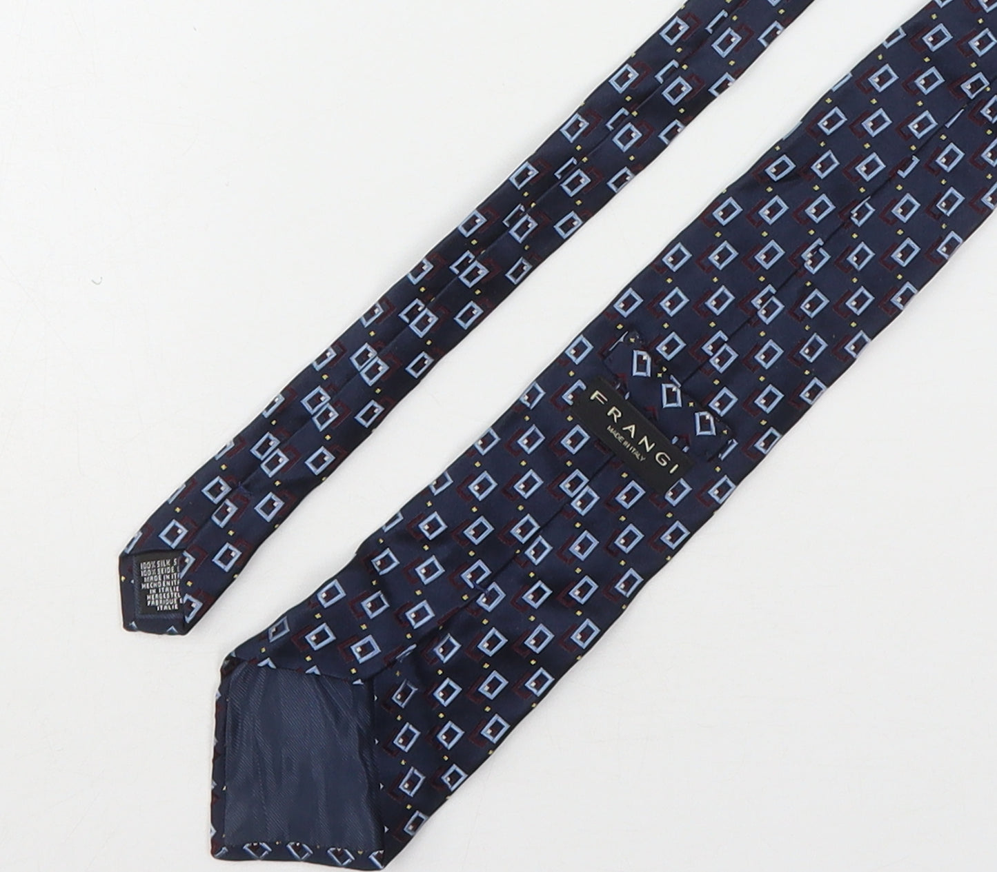 Frangi Mens Multicoloured Geometric Silk Pointed Tie One Size