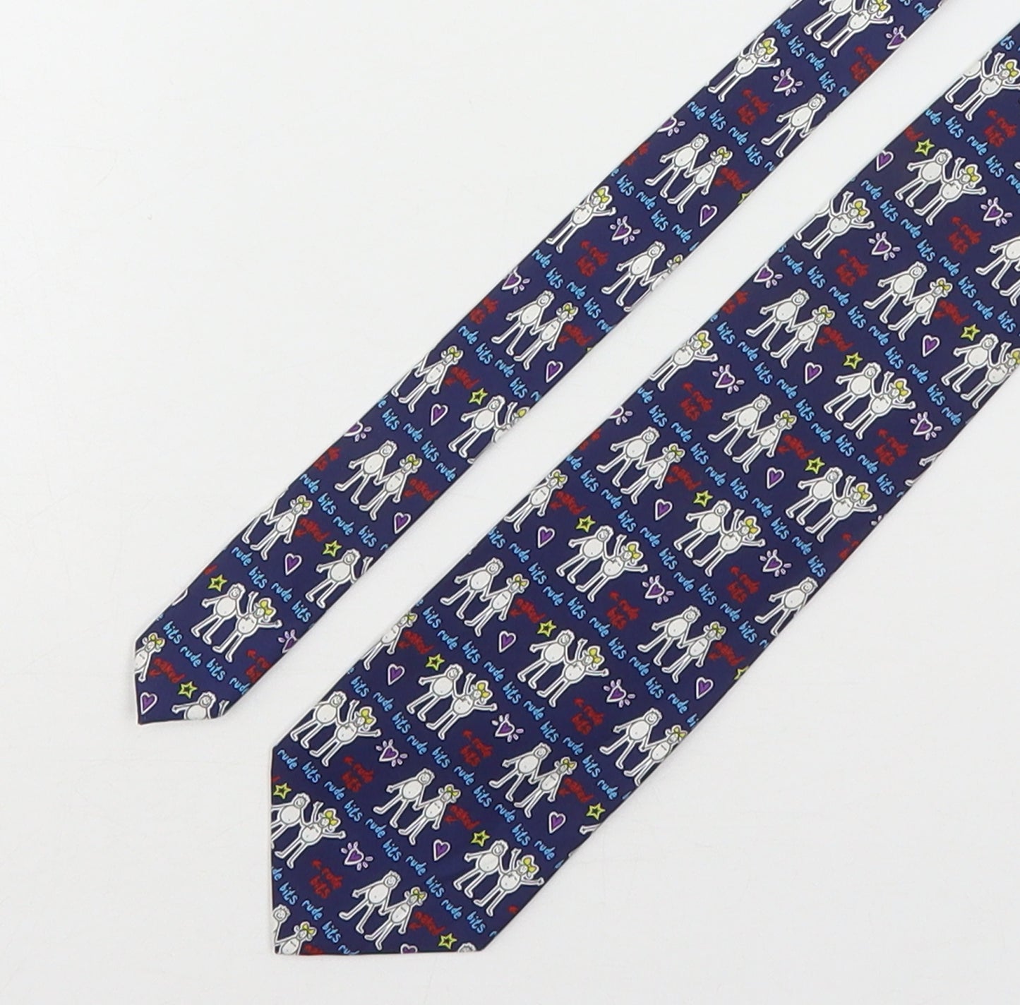 Purple Rain  Mens Multicoloured Geometric Polyester Pointed Tie One Size