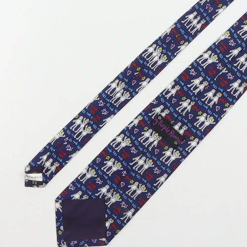 Purple Rain  Mens Multicoloured Geometric Polyester Pointed Tie One Size