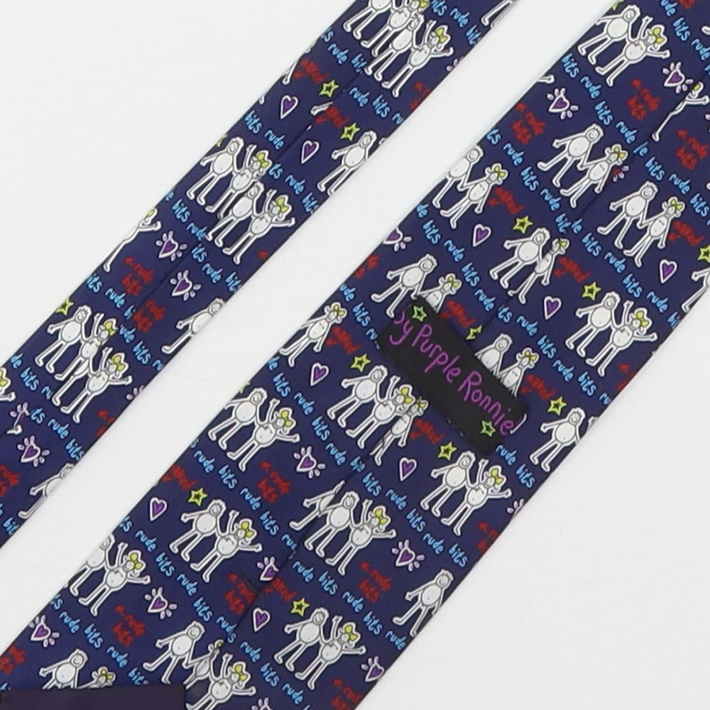 Purple Rain  Mens Multicoloured Geometric Polyester Pointed Tie One Size