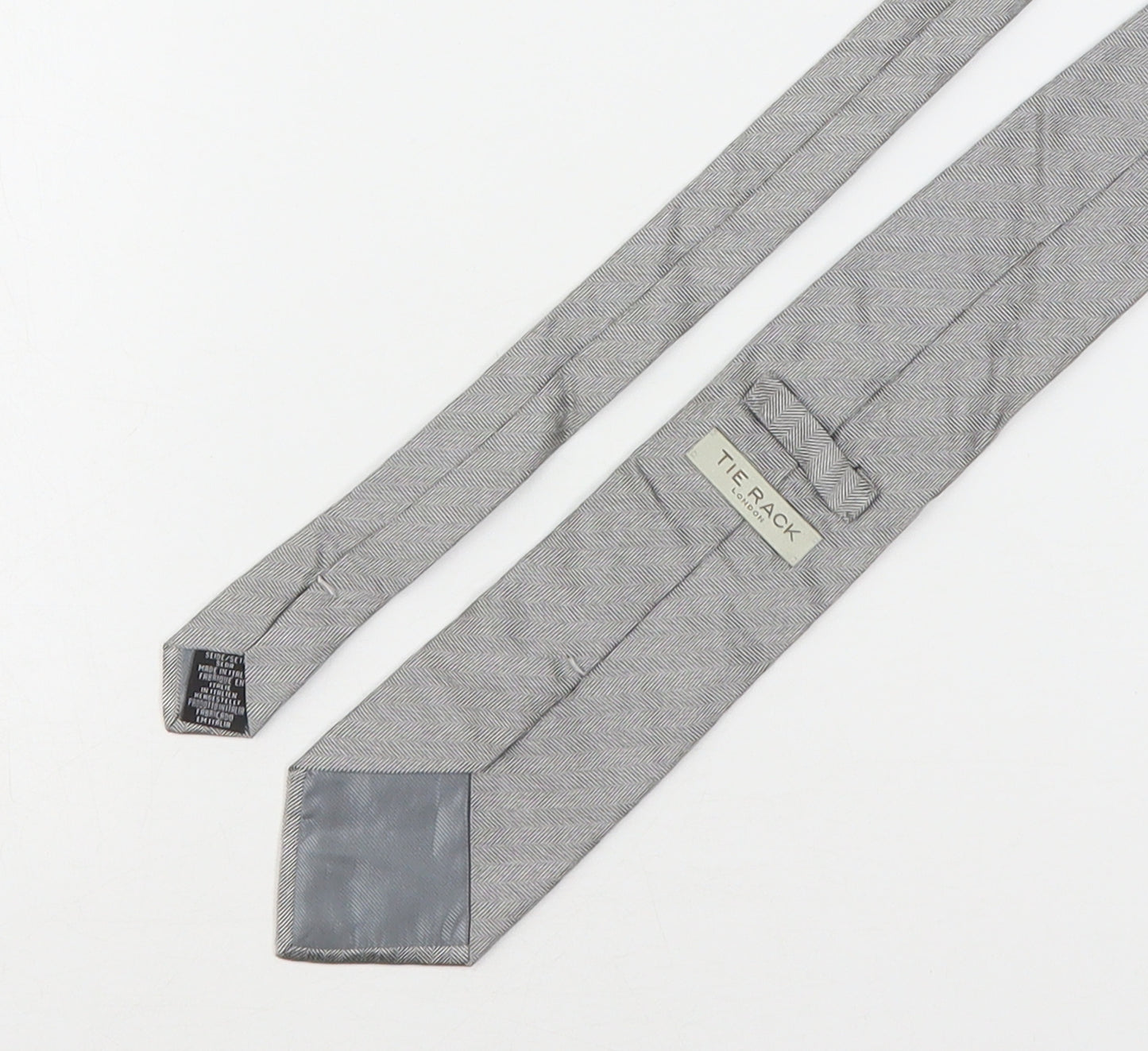 Tie Rack Mens Grey Striped Silk Pointed Tie One Size