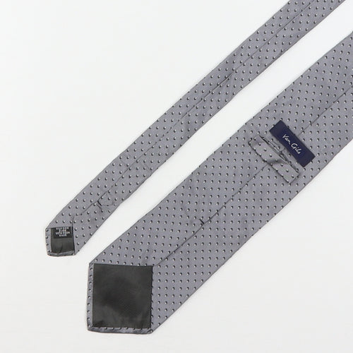 Van Girls Mens Grey Polka Dot Silk Pointed Tie One Size