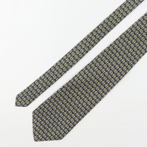 Rene Chagal Mens Multicoloured Geometric Silk Pointed Tie One Size - Elephants