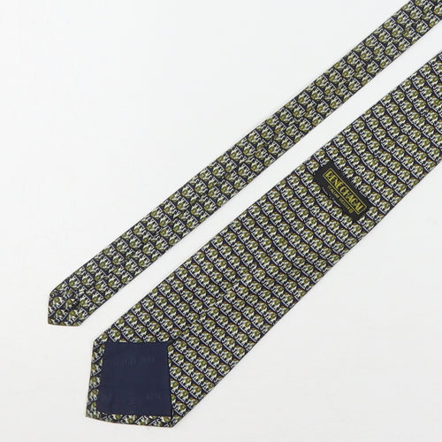 Rene Chagal Mens Multicoloured Geometric Silk Pointed Tie One Size - Elephants