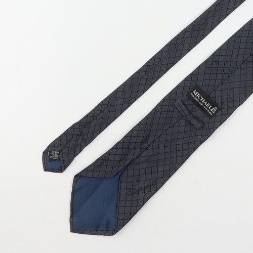 Michaelis Mens Blue Plaids & Checks Silk Pointed Tie One Size