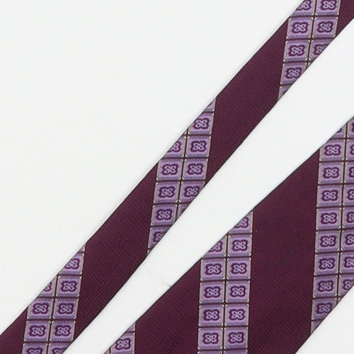 Prova Mens Purple Geometric Polyester Pointed Tie One Size