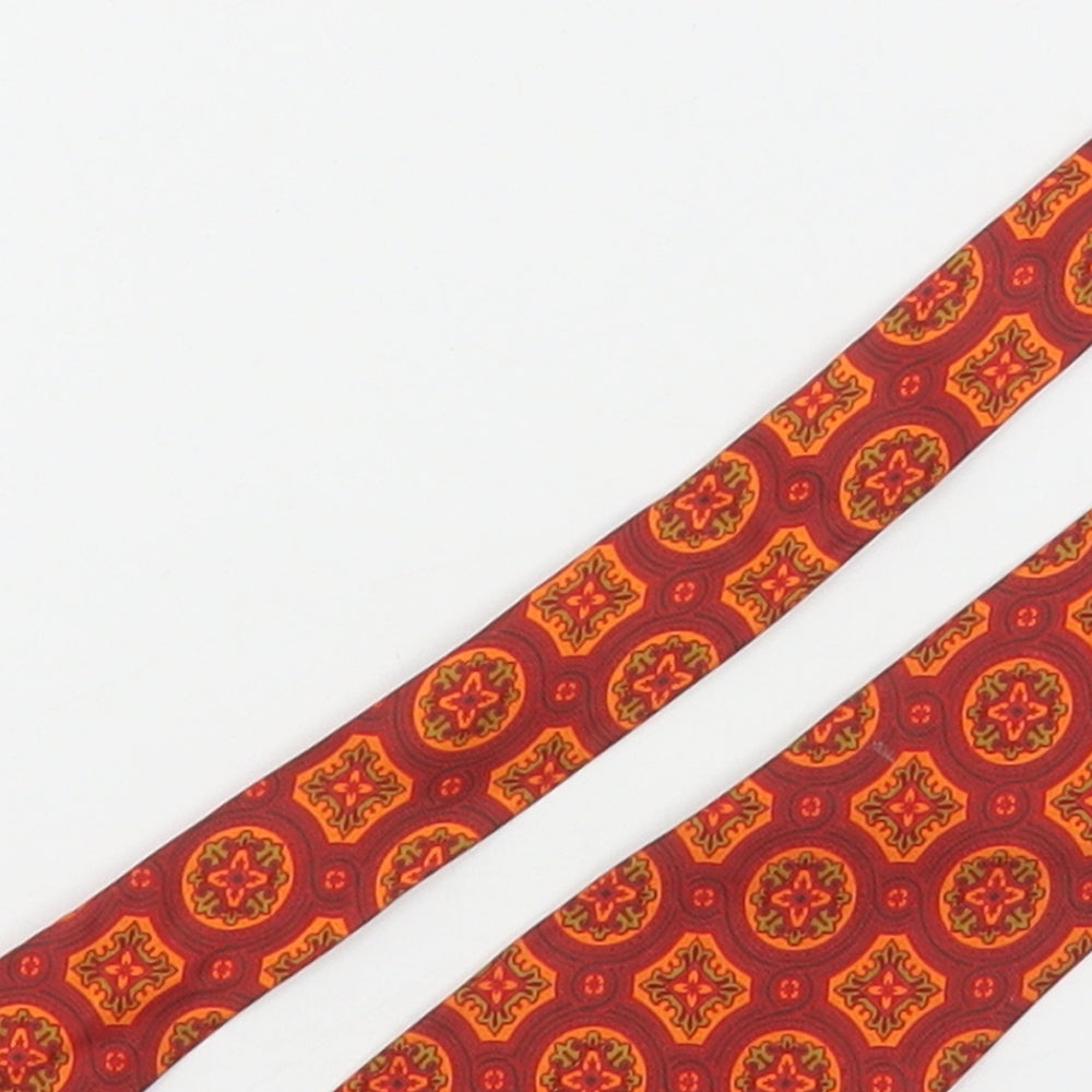 Jonelle Mens Orange Paisley Silk Pointed Tie One Size