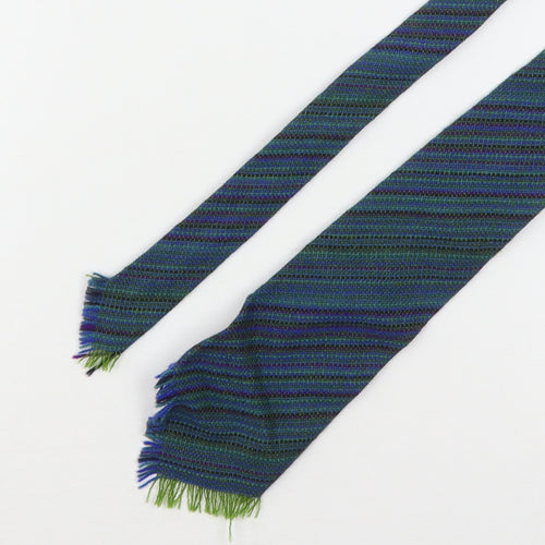 Curleweaver Mens Green Striped Wool Pointed Tie One Size