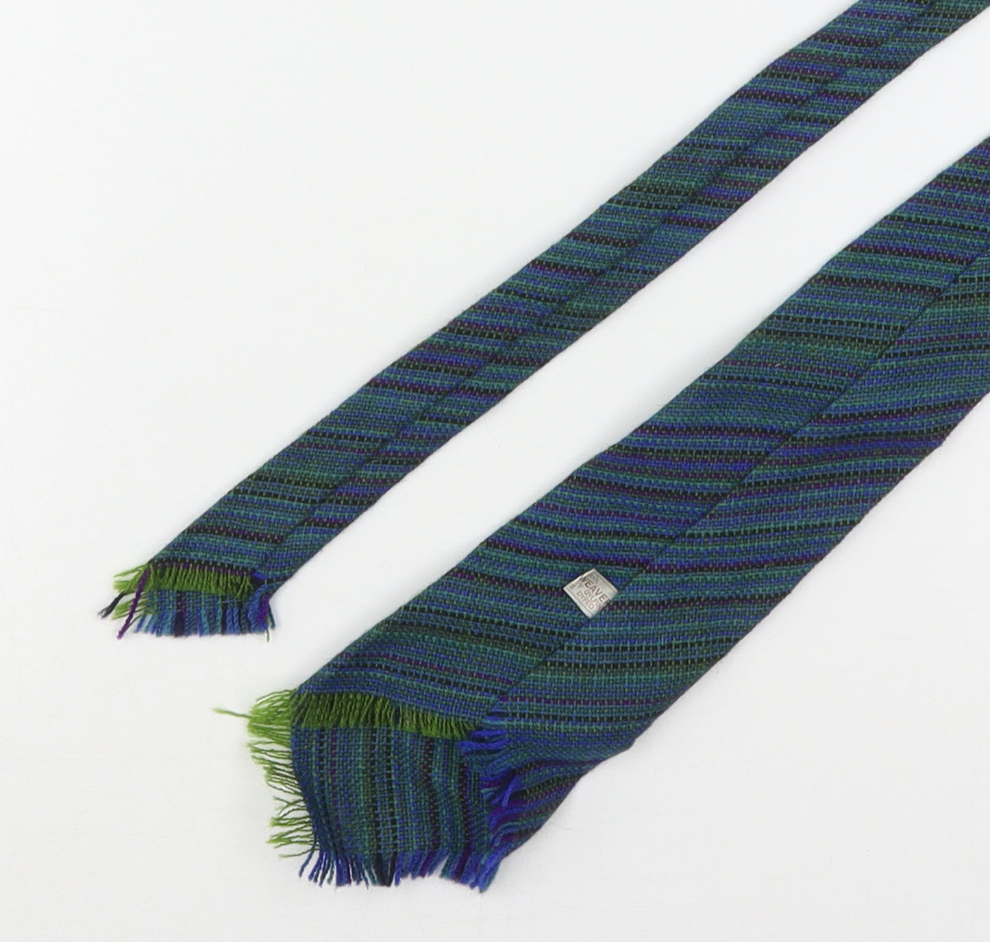 Curleweaver Mens Green Striped Wool Pointed Tie One Size