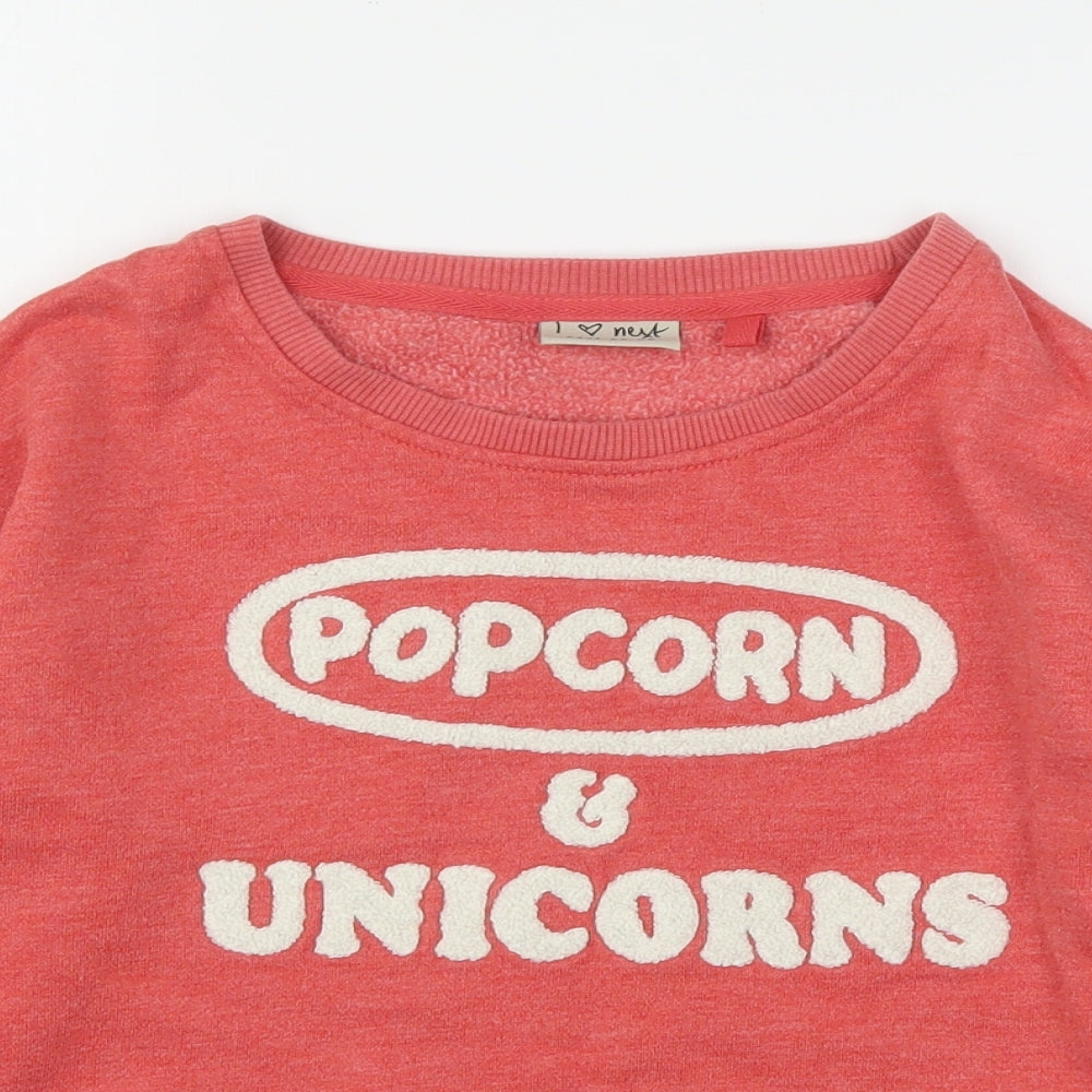NEXT Girls Pink  Polyester Pullover Sweatshirt Size 9 Years