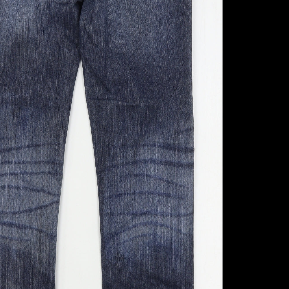NEXT Mens Blue  Cotton Straight Jeans Size 34 L31 in Regular Button