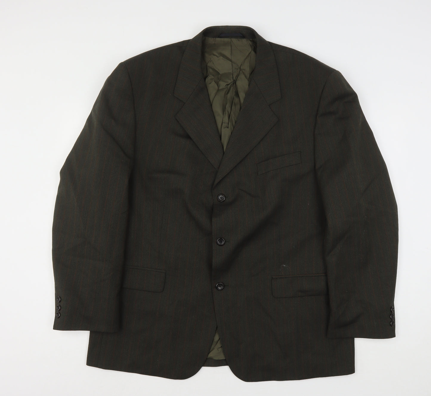 Chatsworth Mens Green Striped Wool Jacket Suit Jacket Size 42