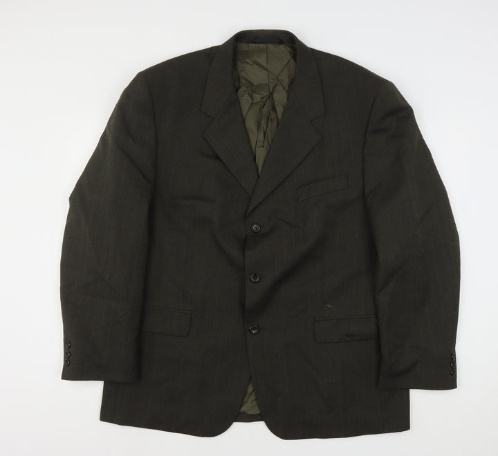 Chatsworth Mens Green Striped Wool Jacket Suit Jacket Size 42