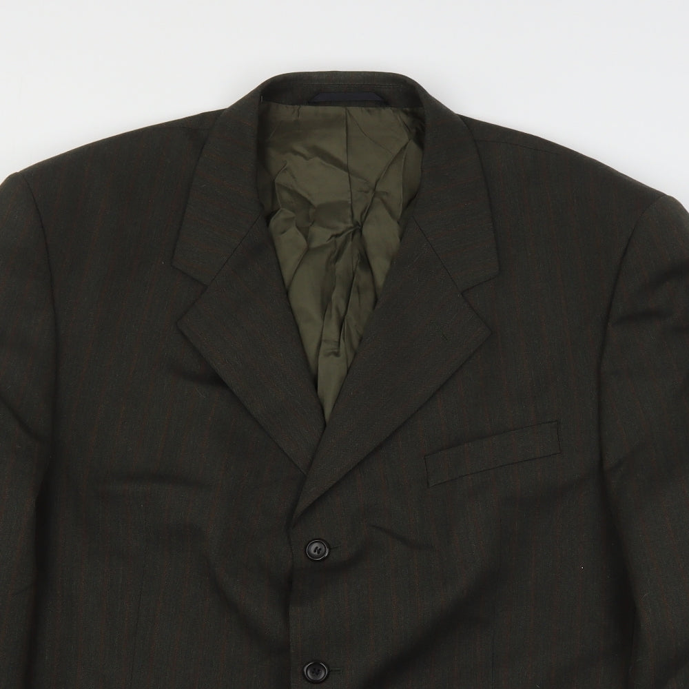 Chatsworth Mens Green Striped Wool Jacket Suit Jacket Size 42