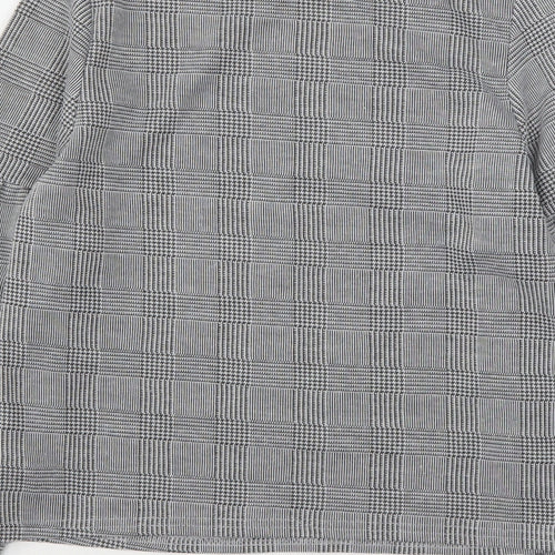 New Look Womens Multicoloured Houndstooth Polyester Basic T-Shirt Size 6 Round Neck - Bishop Sleeve