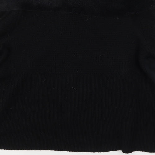 South Womens Black V-Neck  Acrylic Cardigan Jumper Size 14