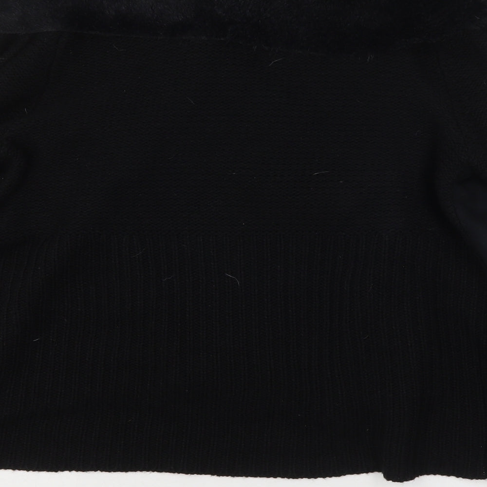 South Womens Black V-Neck  Acrylic Cardigan Jumper Size 14