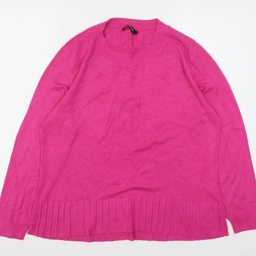 Kaleidoscope Womens Pink Round Neck  Viscose Pullover Jumper Size 14