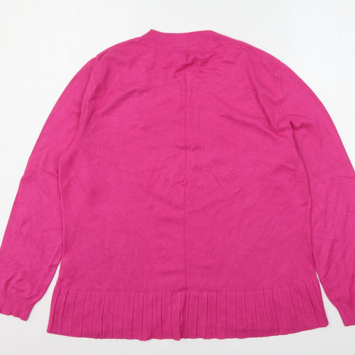 Kaleidoscope Womens Pink Round Neck  Viscose Pullover Jumper Size 14