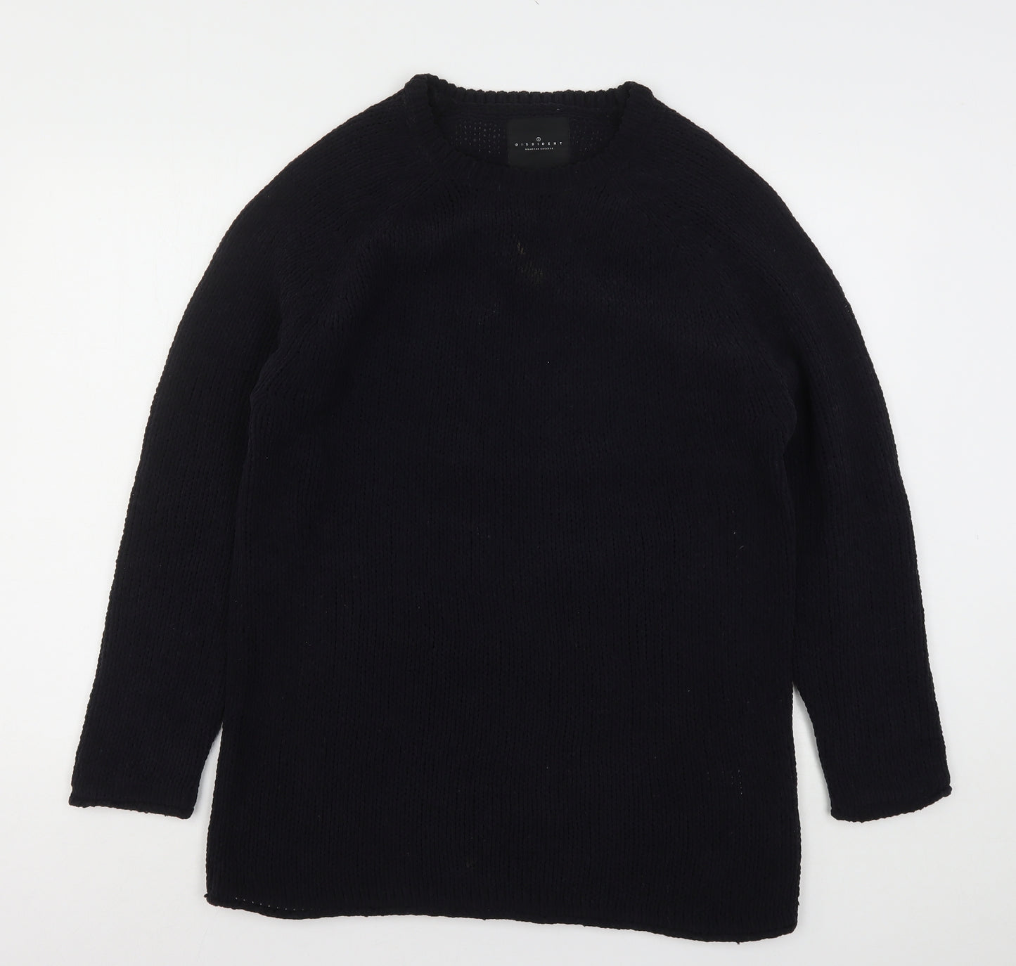 Dissident Mens Black Round Neck  Polyester Pullover Jumper Size M