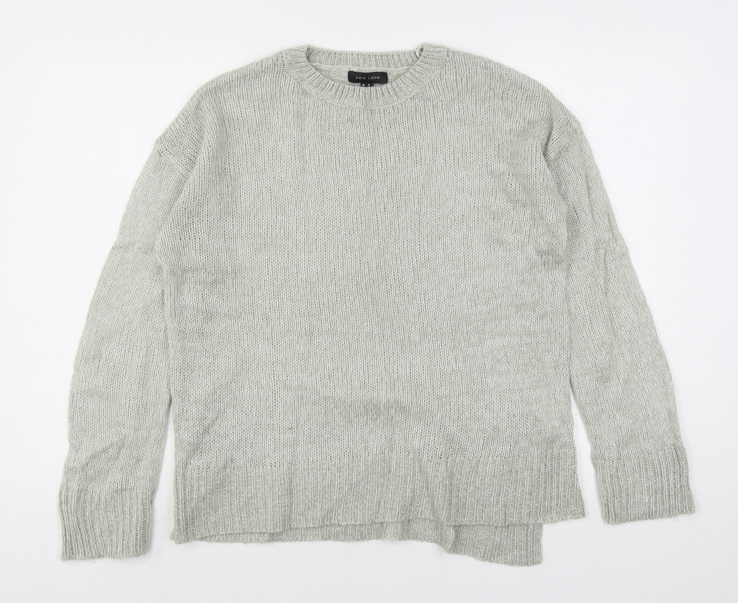 New Look Womens Grey Round Neck  Acrylic Pullover Jumper Size M