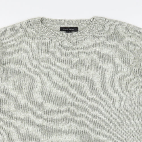 New Look Womens Grey Round Neck  Acrylic Pullover Jumper Size M