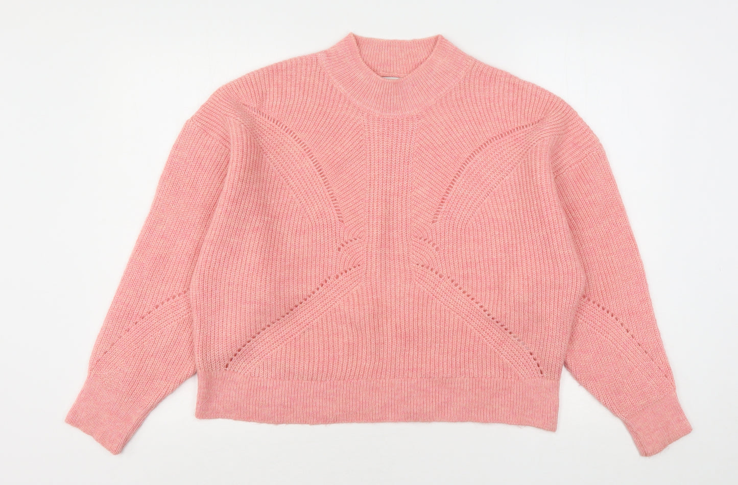 Sonder Womens Pink Round Neck  Acrylic Pullover Jumper Size 12