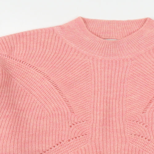 Sonder Womens Pink Round Neck  Acrylic Pullover Jumper Size 12