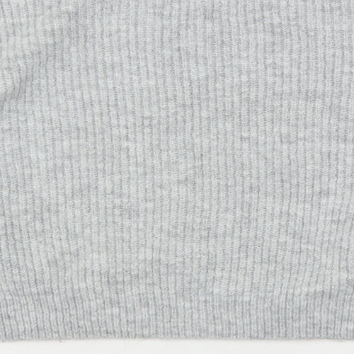 Topshop Womens Grey Round Neck  Acrylic Pullover Jumper Size S