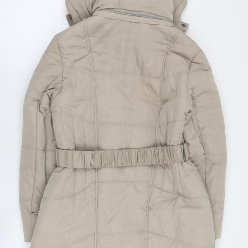 David Barry Womens Beige   Pea Coat Coat Size 12  Zip