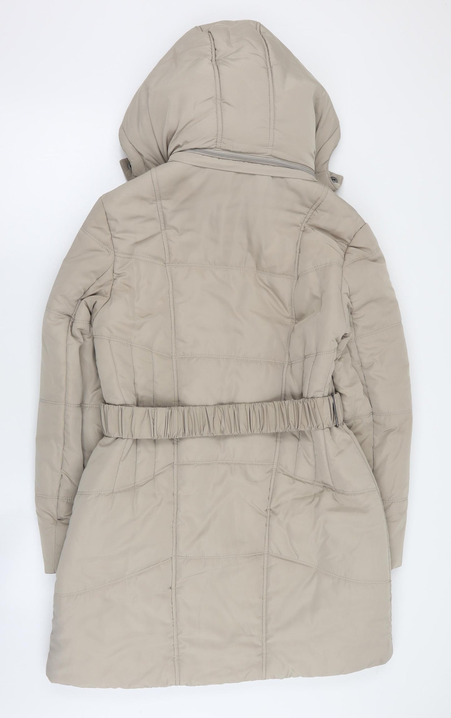 David Barry Womens Beige   Pea Coat Coat Size 12  Zip