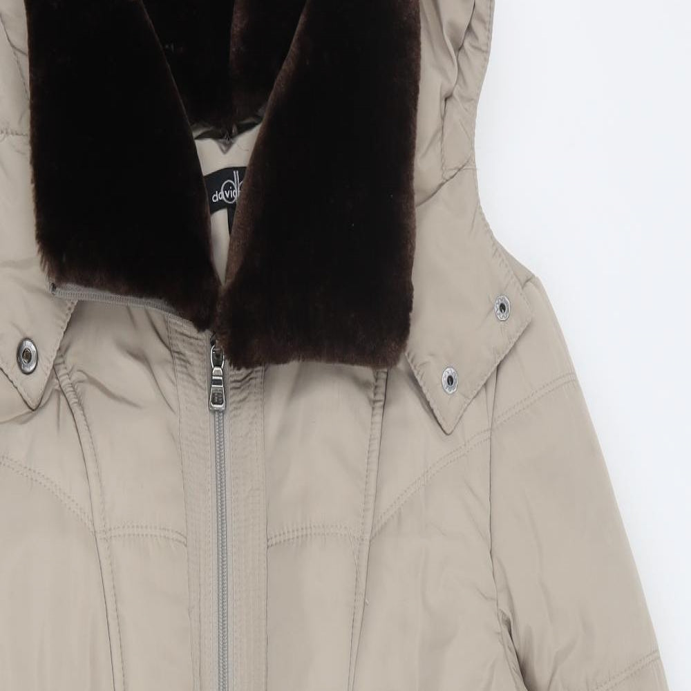 David Barry Womens Beige   Pea Coat Coat Size 12  Zip