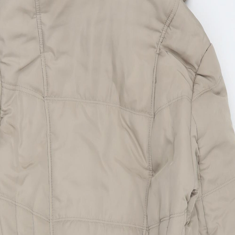 David Barry Womens Beige   Pea Coat Coat Size 12  Zip