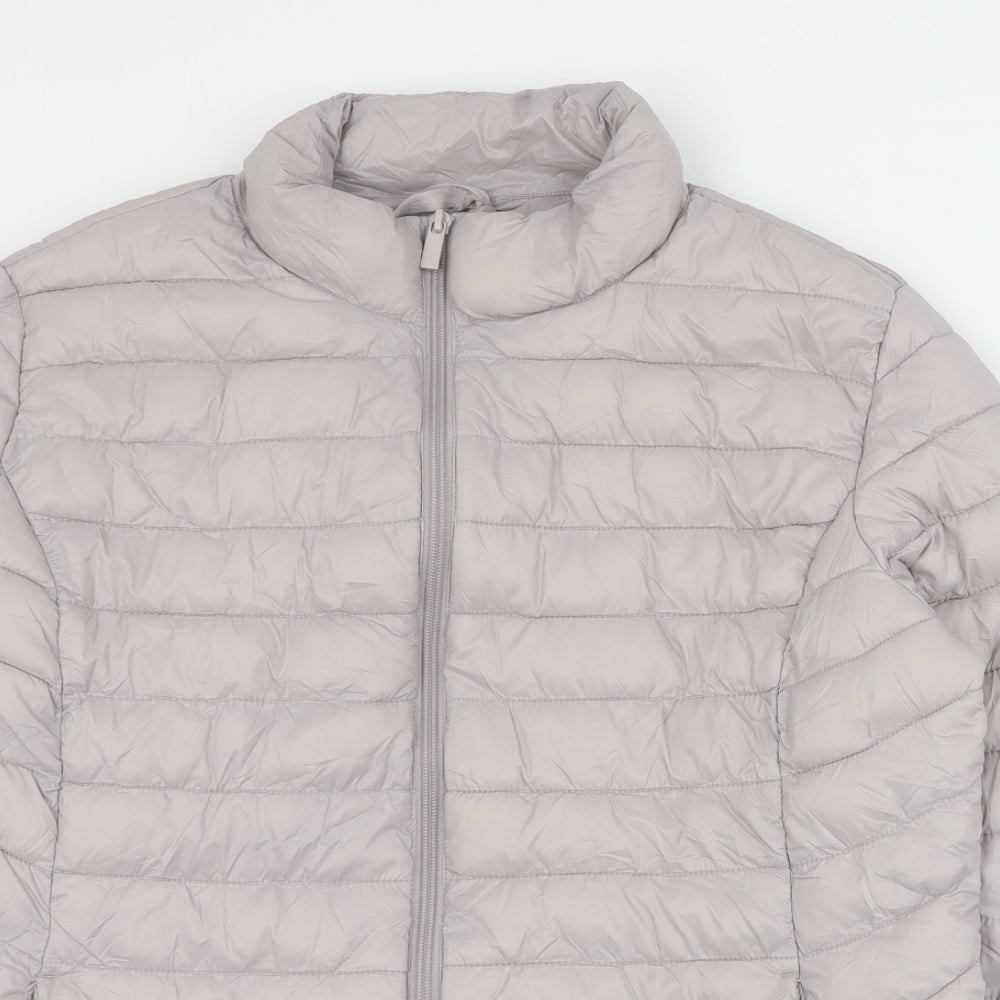 Primark Womens Grey   Puffer Jacket Coat Size L  Zip