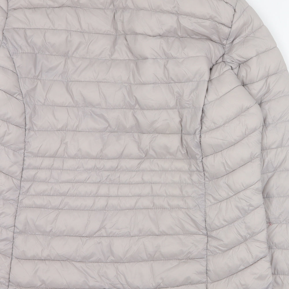 Primark Womens Grey   Puffer Jacket Coat Size L  Zip