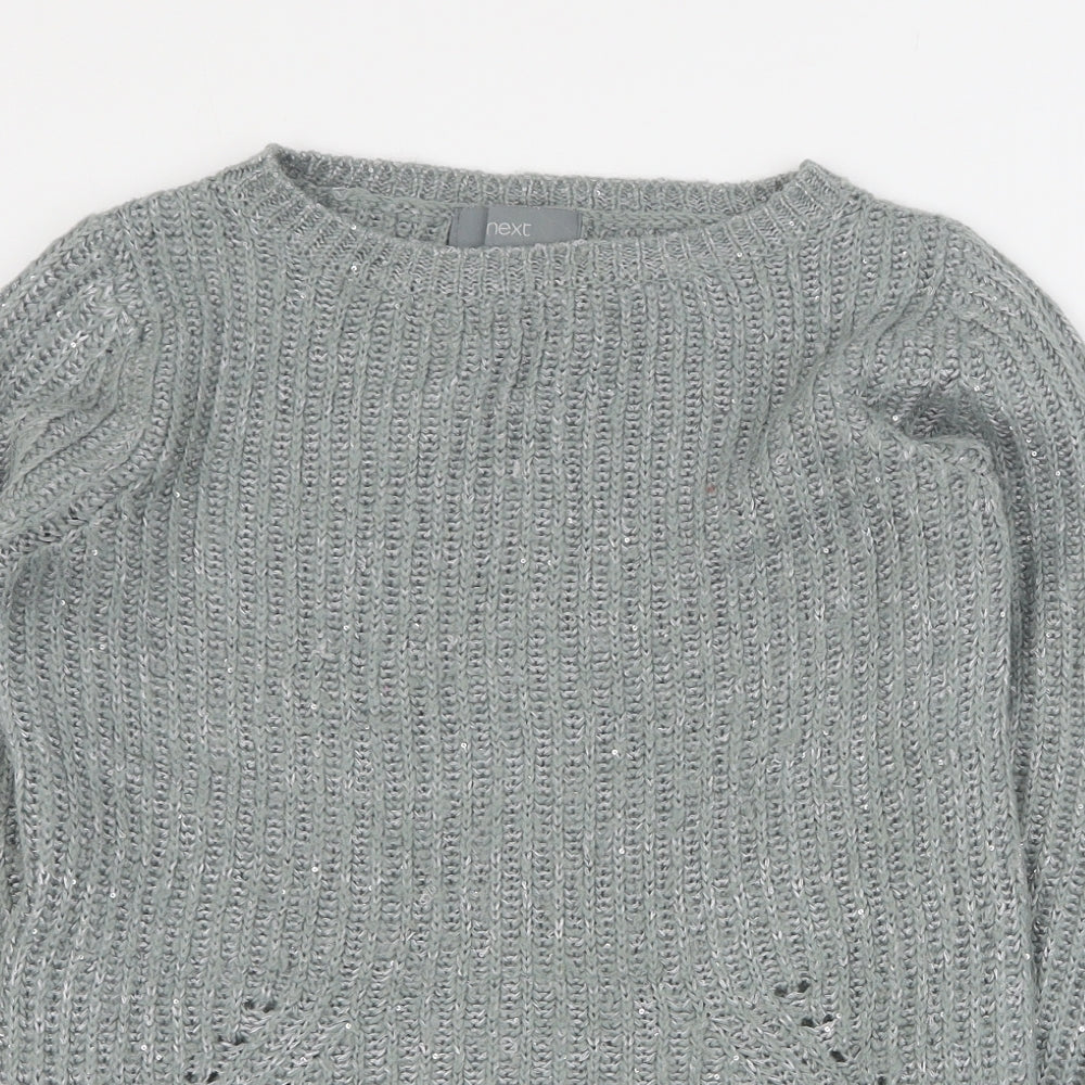 NEXT Womens Green Round Neck  Polyester Pullover Jumper Size XS