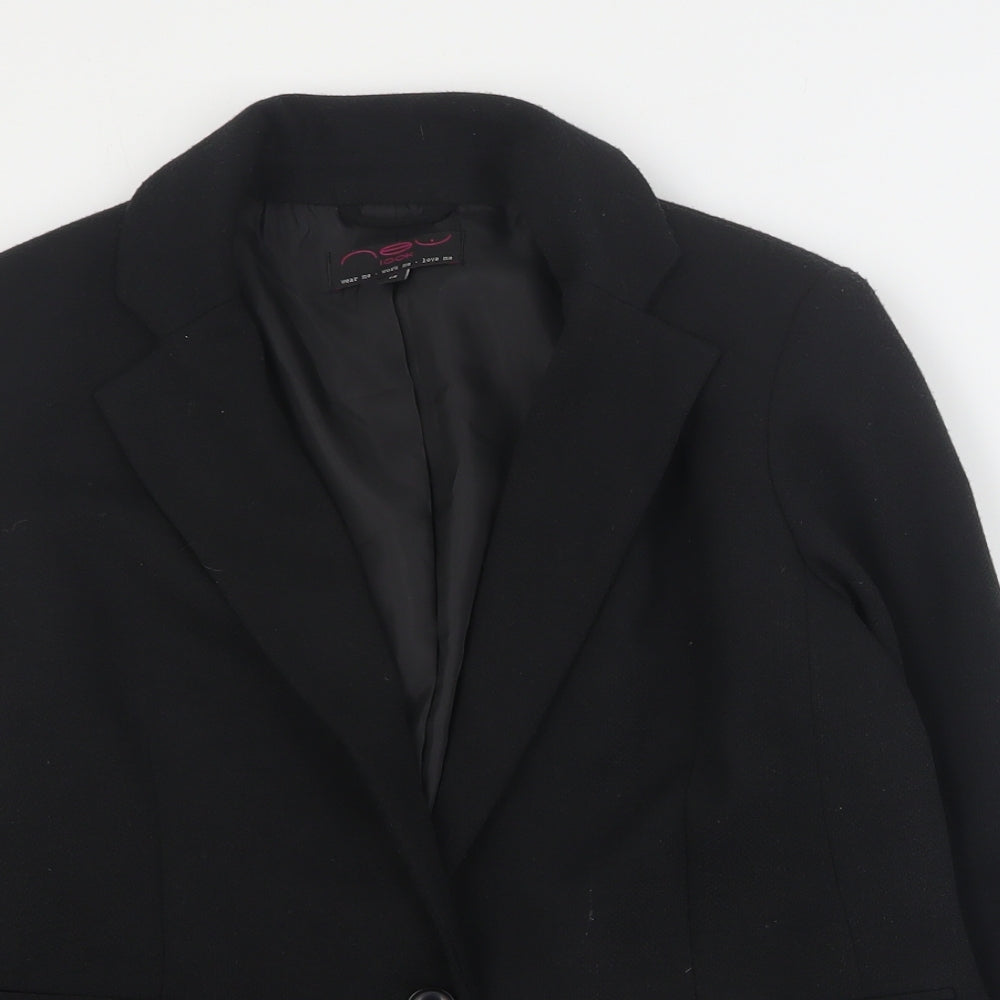 New Look Womens Black   Jacket Blazer Size 14  Button