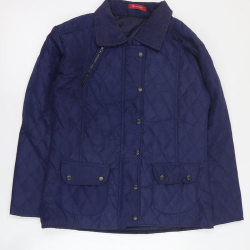 Influence Womens Blue   Quilted Coat Size 10  Snap