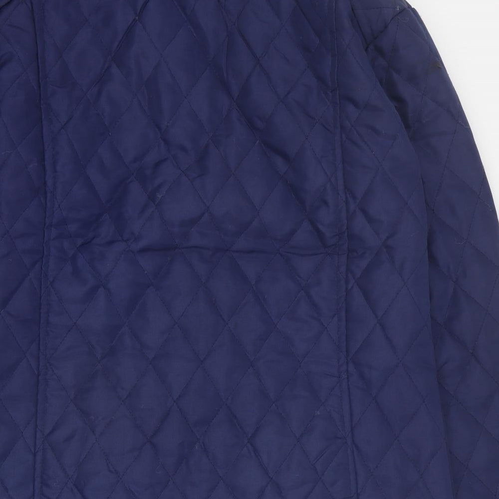 Influence Womens Blue   Quilted Coat Size 10  Snap
