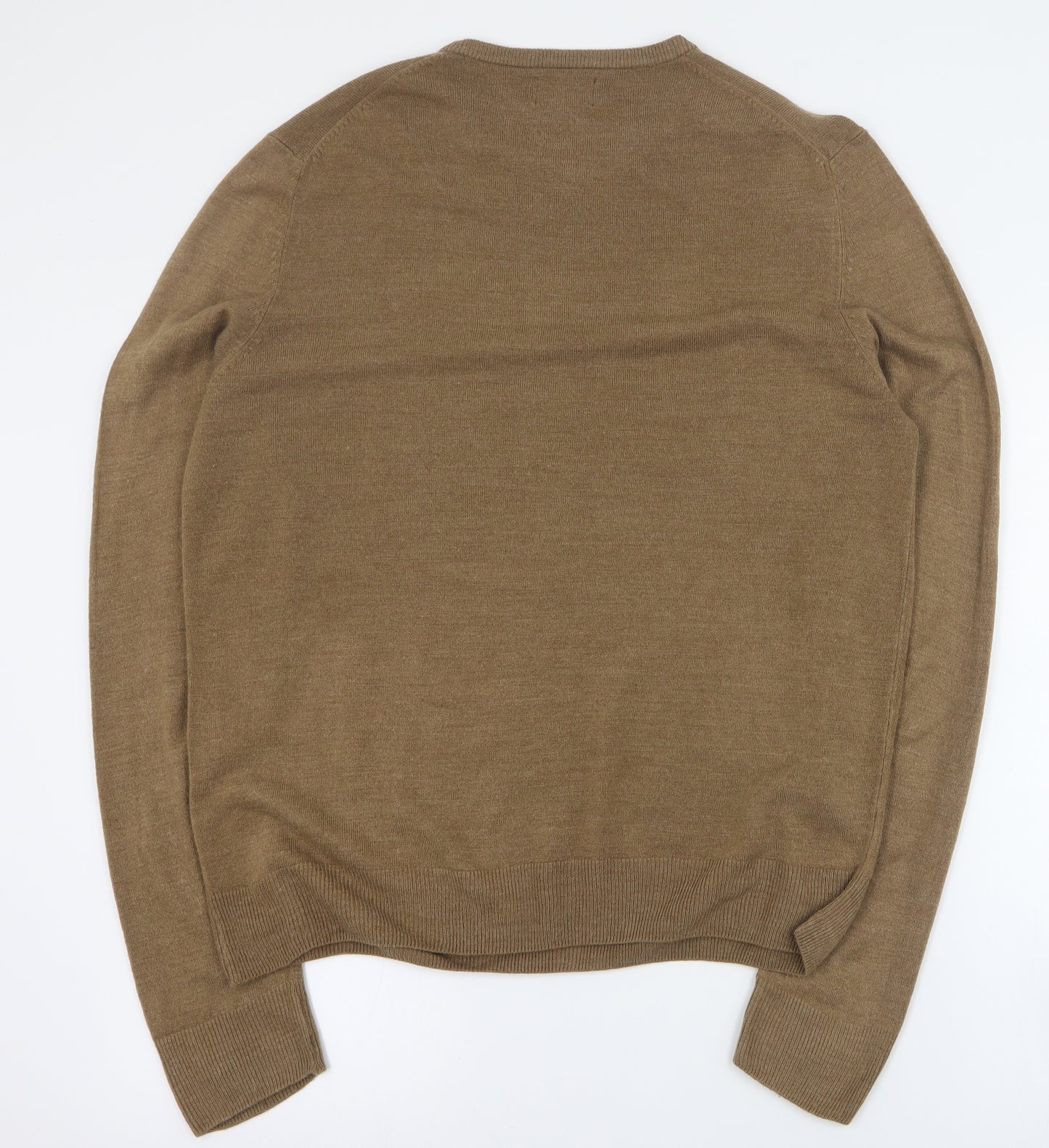 F&F Mens Brown Round Neck  Acrylic Pullover Jumper Size L