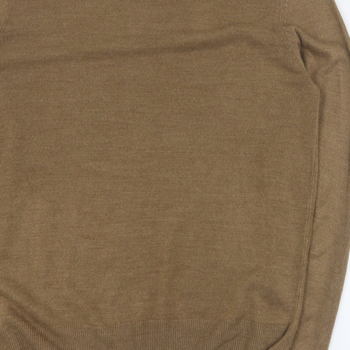 F&F Mens Brown Round Neck  Acrylic Pullover Jumper Size L