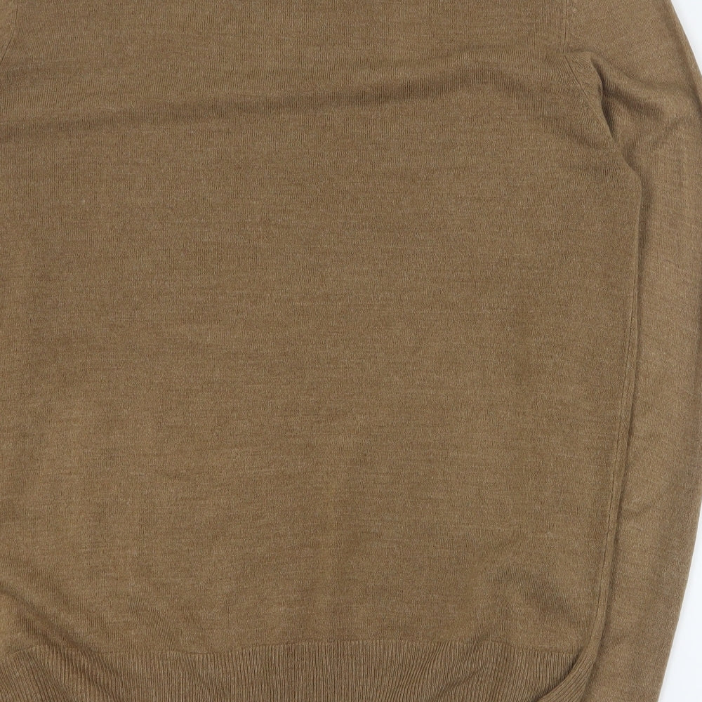 F&F Mens Brown Round Neck  Acrylic Pullover Jumper Size L
