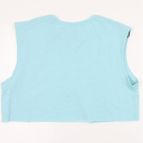 H&M Womens Blue  Cotton Pullover Sweatshirt Size L  Pullover - Cropped