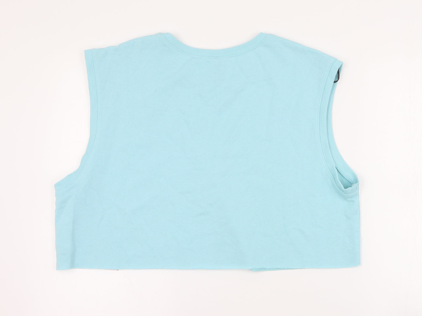 H&M Womens Blue  Cotton Pullover Sweatshirt Size L  Pullover - Cropped