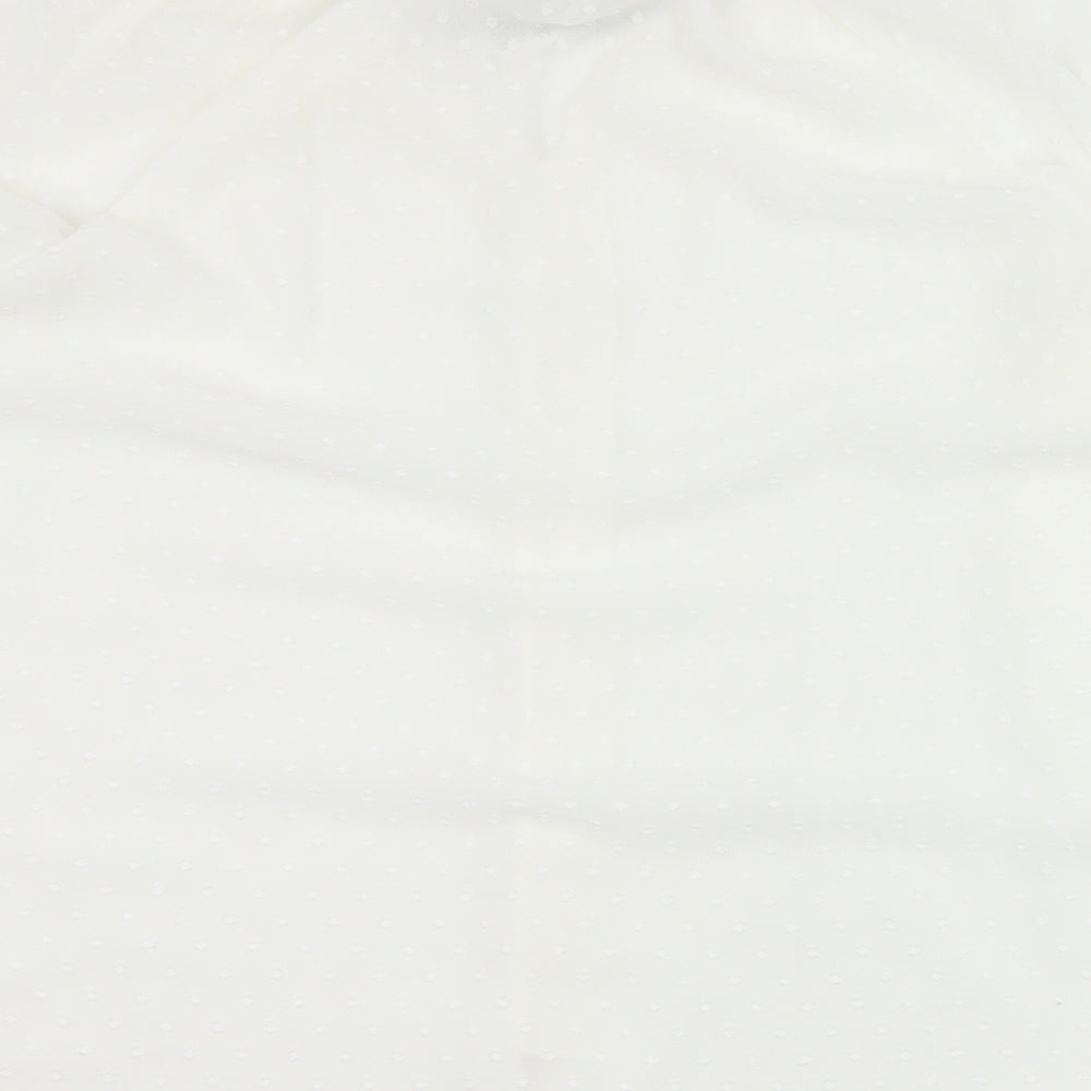 F&F Womens White  Polyester Basic Blouse Size 12 V-Neck