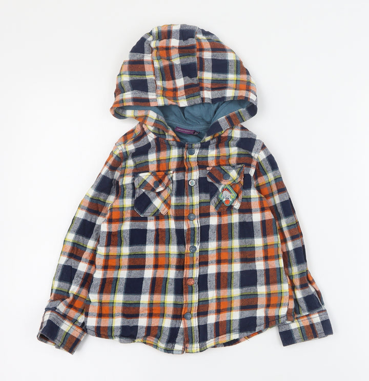 Sergent Major Boys Blue Plaid Jacket Size 5 Years Snap