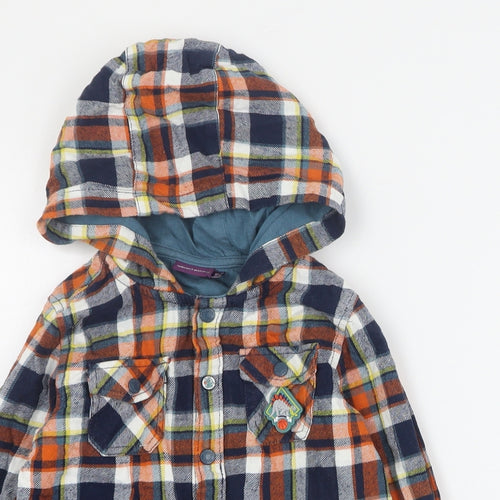 Sergent Major Boys Blue Plaid  Jacket  Size 5 Years  Snap