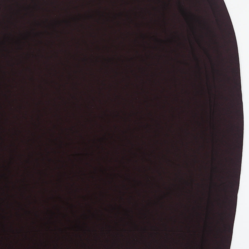 The Basics Mens Purple Round Neck  Cotton Pullover Jumper Size L