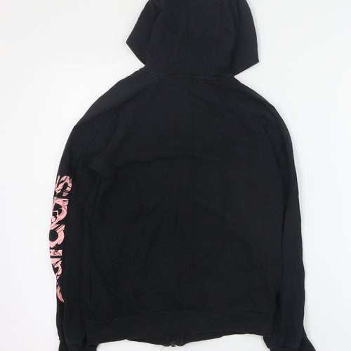 adidas Girls Black  Cotton Full Zip Hoodie Size 11-12 Years  Zip